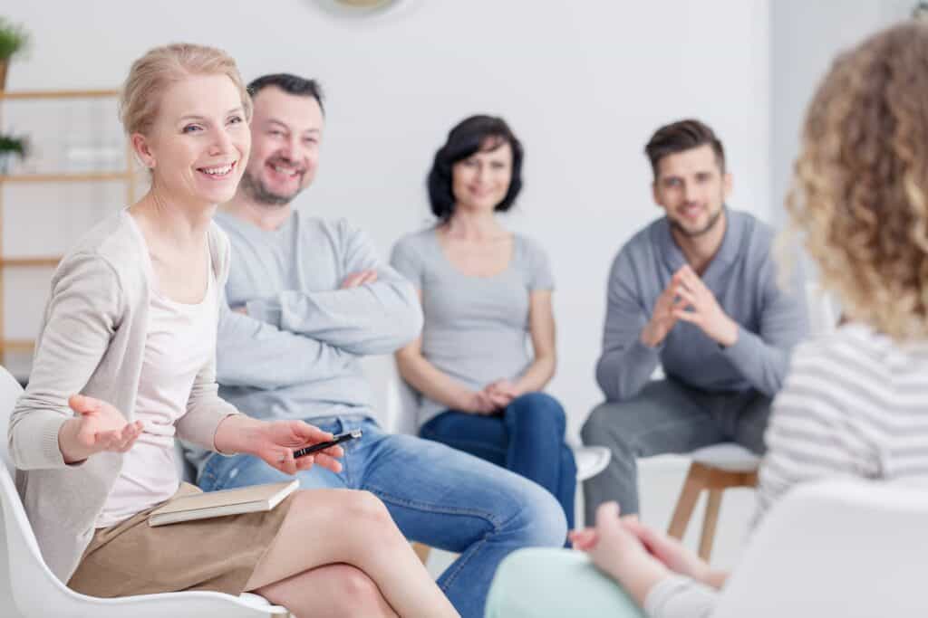 A group therapy session during dbt therapy boca raton