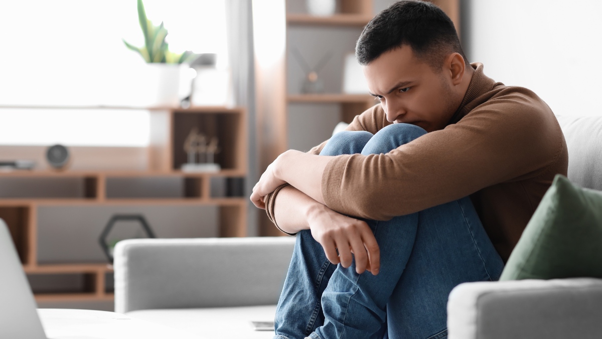 A man struggles with anxiety.